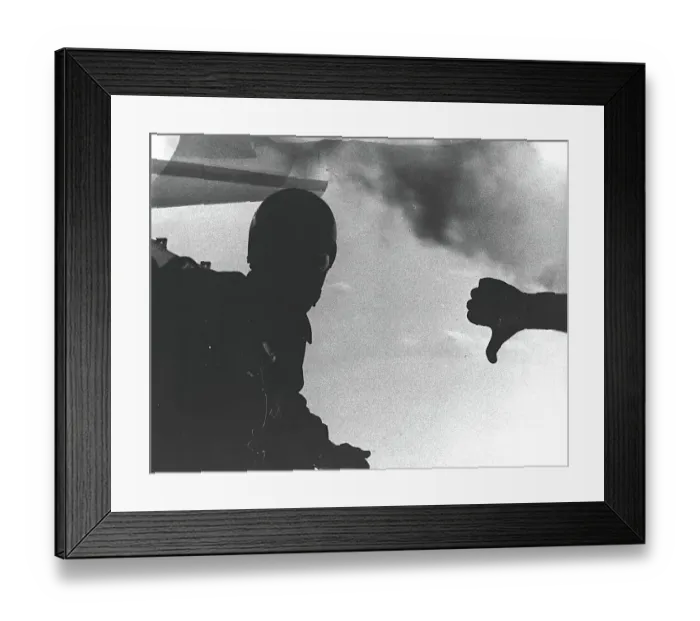 Framed Print : Sky divers belonging to the RAF Falcons freefall team, taking part in an activity in France, about to jump out of an aircraft. Date: 1965
