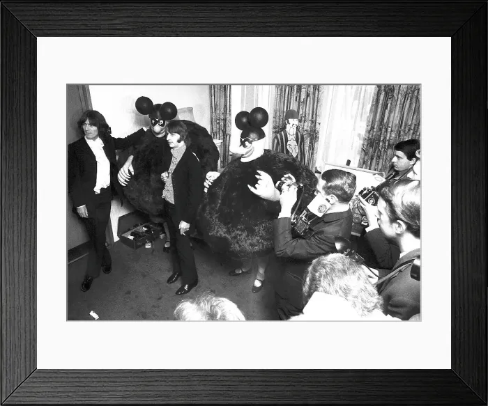 Framed Print : The Beatles at the PR launch of Yellow Submarine (the name of both an LP album and an animated film). Date: late 1960s Framed Print : The Beatles at the PR launch of Yellow Submarine (the name of both an LP album and an animated film). Date: late 1960s