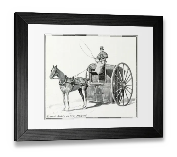 Framed Print : Hansom's Safety Cab as first design 1834 Framed Print : Hansom's Safety Cab as first design 1834