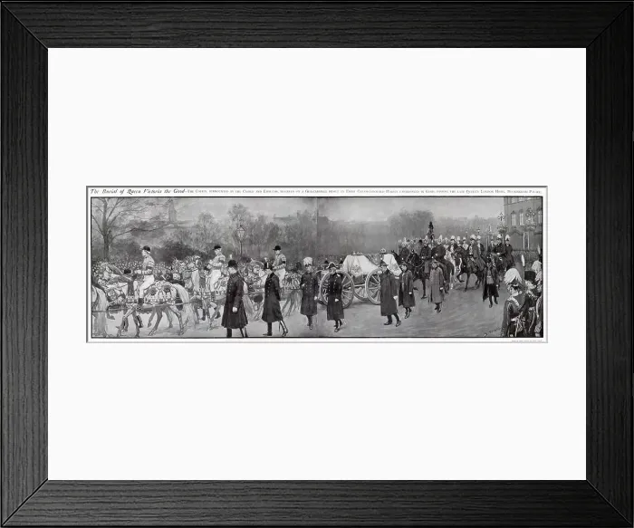 Framed Print : Burial of Queen Victoria, Mounted Gun-Carriage Framed Print : Burial of Queen Victoria, Mounted Gun-Carriage