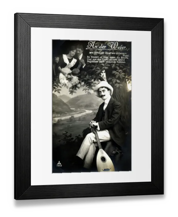 Framed Print : Smart Gent sits beneath a tree and thinks of his love Framed Print : Smart Gent sits beneath a tree and thinks of his love