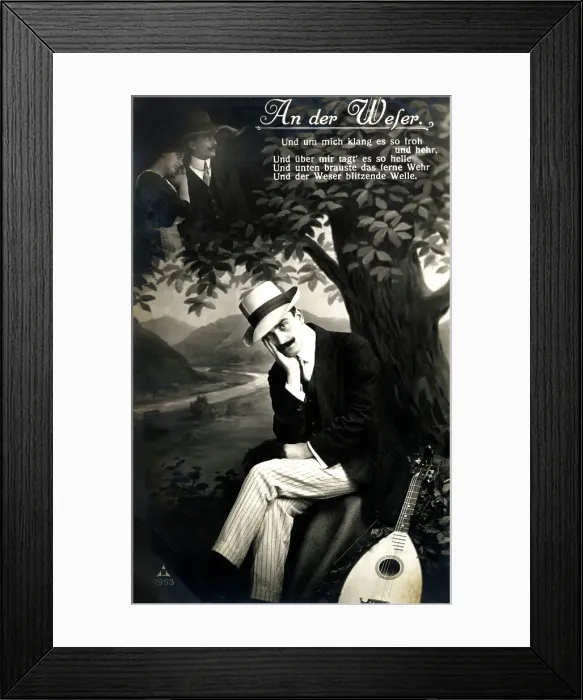 Framed Print : Smart Gent sits beneath a tree and thinks of his love Framed Print : Smart Gent sits beneath a tree and thinks of his love
