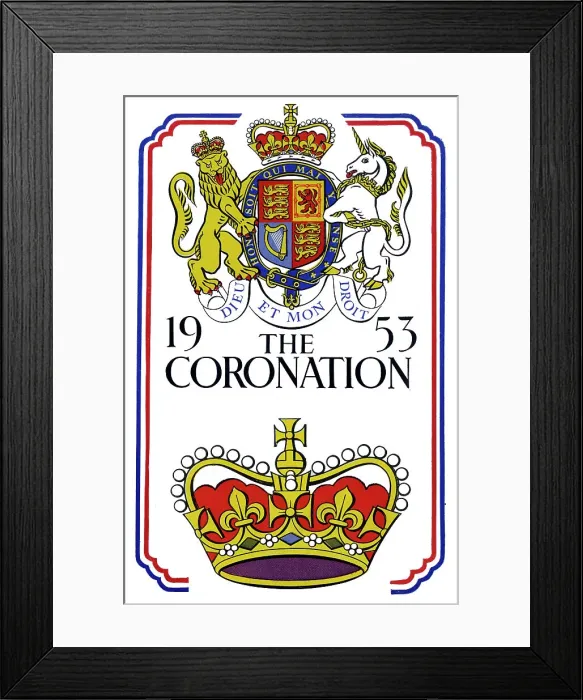 Framed Print : Commemorative postcard for the Coronation of Queen Elizabeth Framed Print : Commemorative postcard for the Coronation of Queen Elizabeth