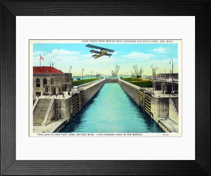 Framed Print : Davis Lock, Sault Ste. Marie (Soo), Michigan, USA Framed Print : Davis Lock, Sault Ste. Marie (Soo), Michigan, USA