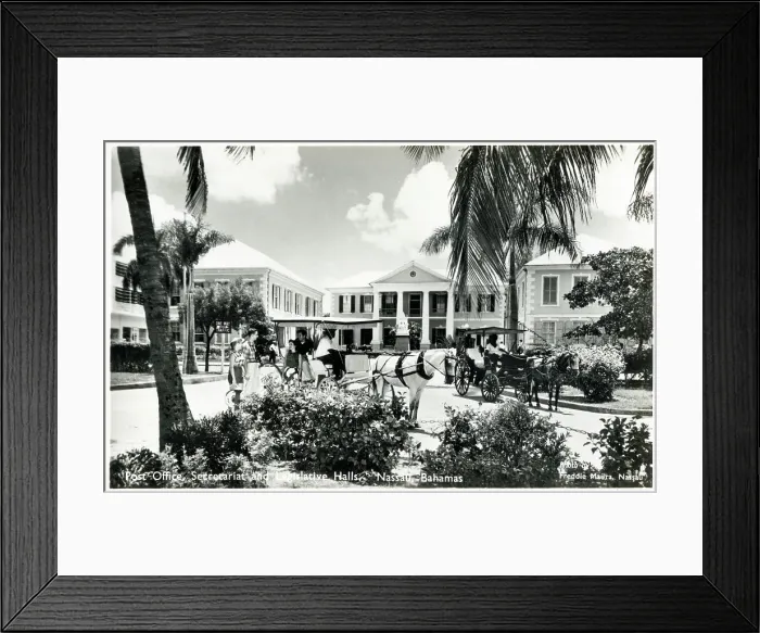 Framed Print : Nassau, Bahamas, Post Office, Secretariat, Legislative Halls Framed Print : Nassau, Bahamas, Post Office, Secretariat, Legislative Halls
