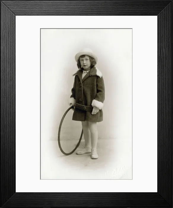 Framed Print : Smart well-to-do young girl with her hoop - Buenos Aires Framed Print : Smart well-to-do young girl with her hoop - Buenos Aires