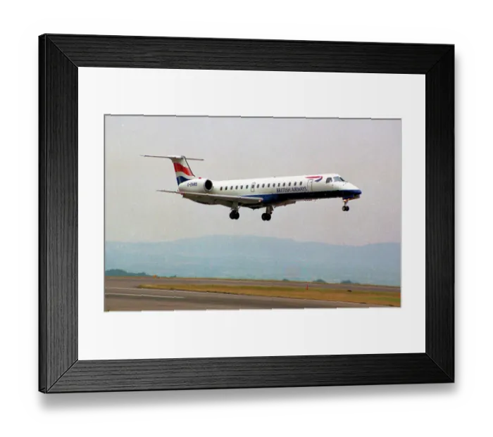 Framed Print : Embraer ERJ-145EU G-EMBS Framed Print : Embraer ERJ-145EU G-EMBS