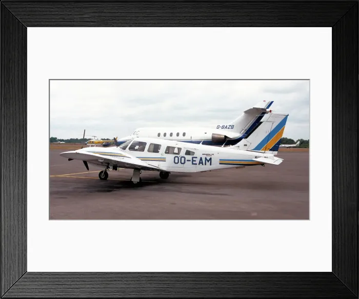Framed Print : Piper PA-34 Seneca II OO-EAM Framed Print : Piper PA-34 Seneca II OO-EAM