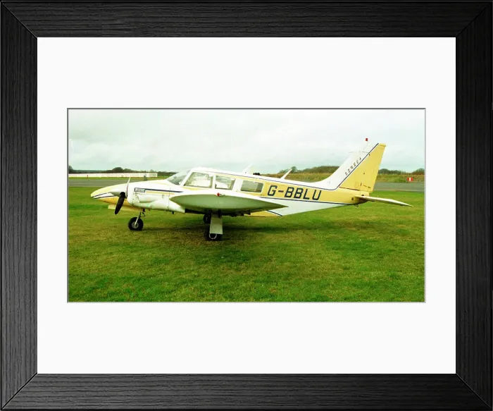 Framed Print : Piper PA-34 Seneca G-BBLU Framed Print : Piper PA-34 Seneca G-BBLU