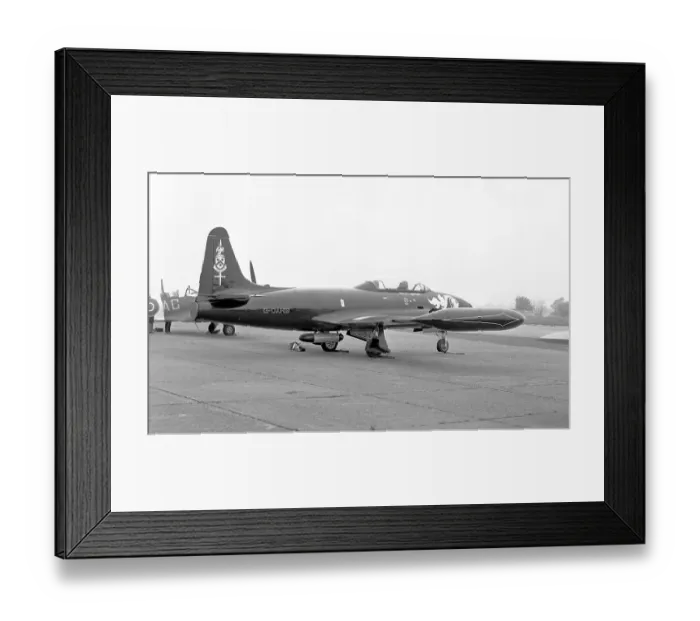 Framed Print : Canadair CT-133 Silver Star 3 G-AOHB Black Knight Framed Print : Canadair CT-133 Silver Star 3 G-AOHB Black Knight