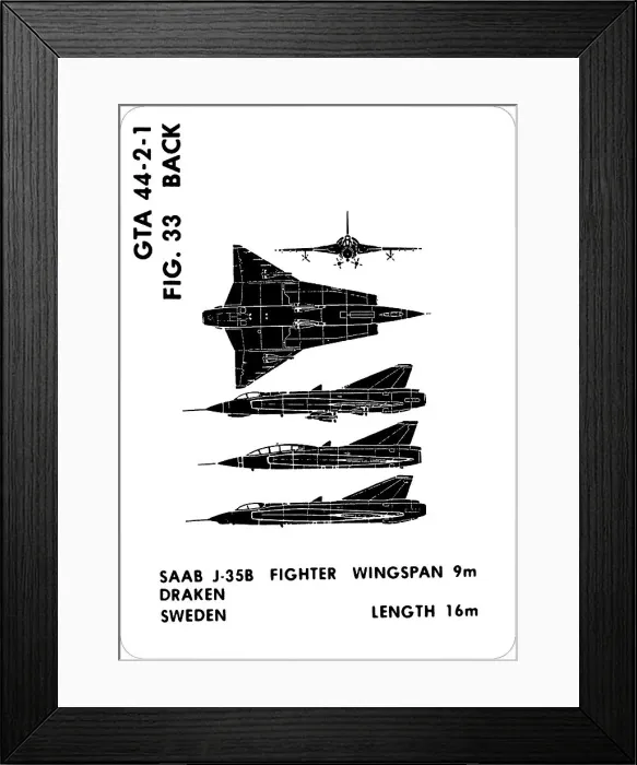 Framed Print : 33 a SAAB J35B Draken Framed Print : 33 a SAAB J35B Draken