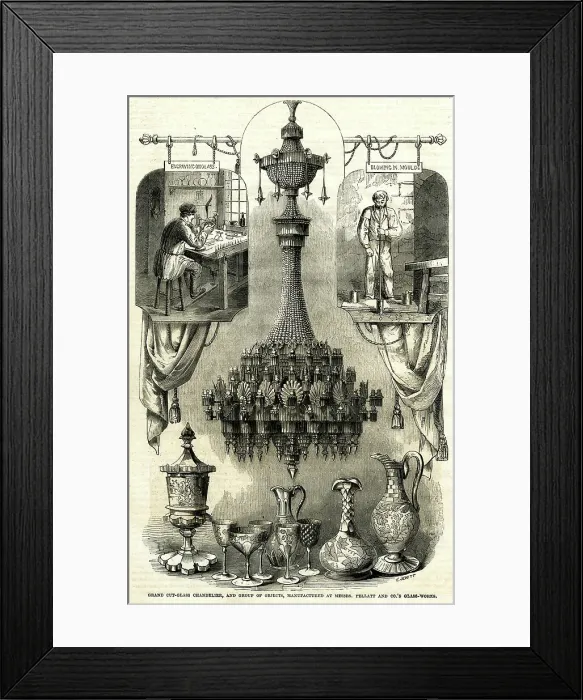 Framed Print : Apsley Pellatt Cut Glass Chandelier Manufacture, London Framed Print : Apsley Pellatt Cut Glass Chandelier Manufacture, London