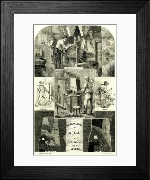 Framed Print : Apsley Pellatt Glass Manufacture, London