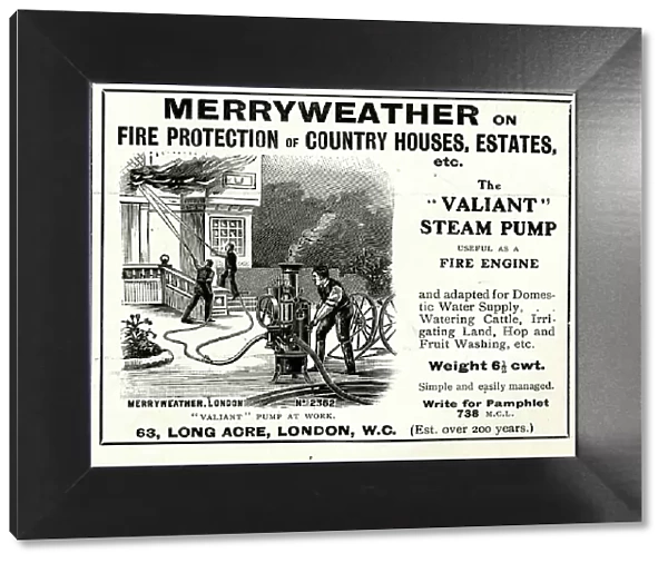Advert, Merryweather, Fire Fighting Steam Pump