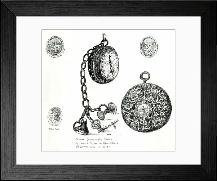 Framed Print : Oliver Cromwell's watch and case Framed Print : Oliver Cromwell's watch and case