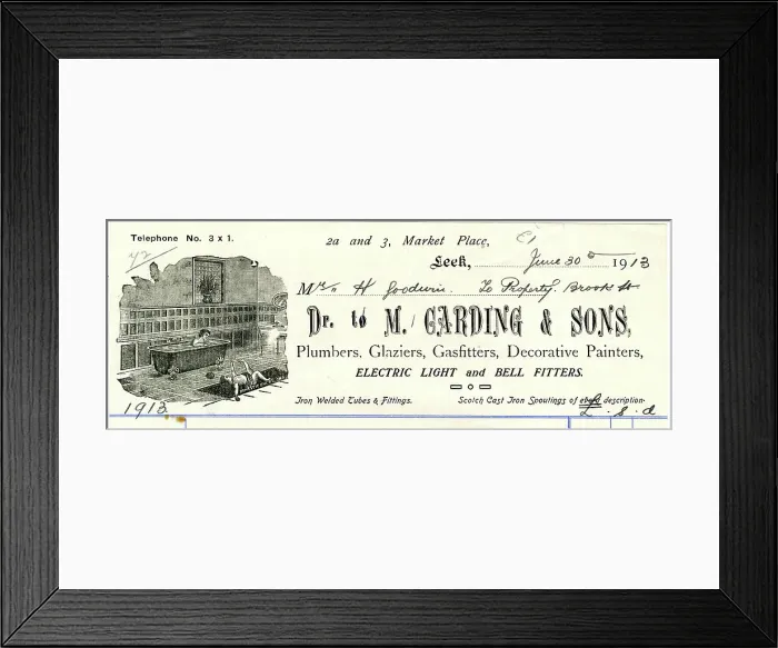 Framed Print : Stationery, M Garding & Sons, Market Place, Leek Framed Print : Stationery, M Garding & Sons, Market Place, Leek