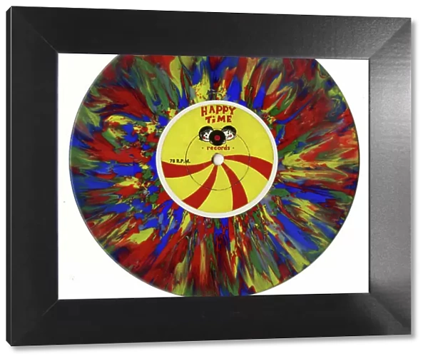 Rainbow design vinyl single record, side 2