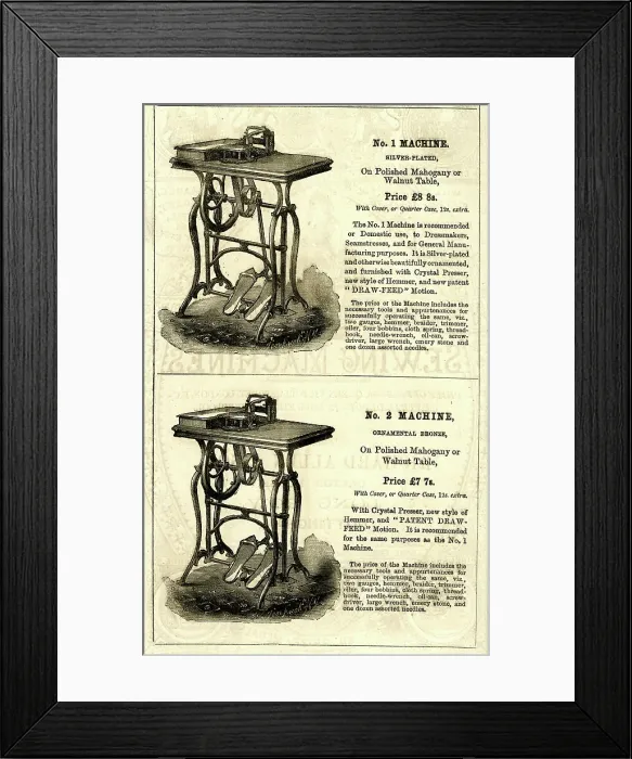 Framed Print : Advert, Wheeler & Wilson's Sewing Machines Framed Print : Advert, Wheeler & Wilson's Sewing Machines