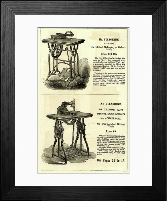 Framed Print : Advert, Wheeler & Wilson's Sewing Machines Framed Print : Advert, Wheeler & Wilson's Sewing Machines