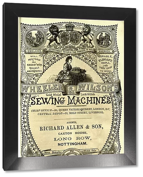 Advert cover, Wheeler & Wilson's Sewing Machines