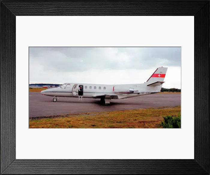 Framed Print : Cessna 551 Citation II-SP HB-VIO Framed Print : Cessna 551 Citation II-SP HB-VIO