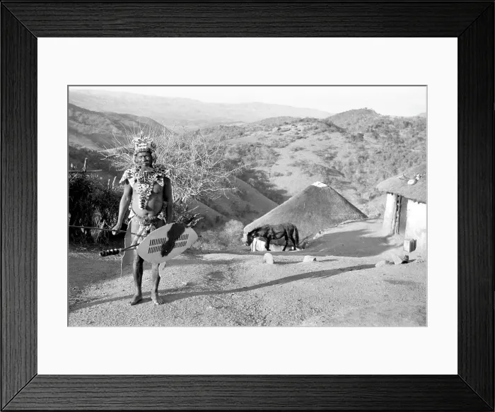 Framed Print : Zulu village: with villagers Framed Print : Zulu village: with villagers