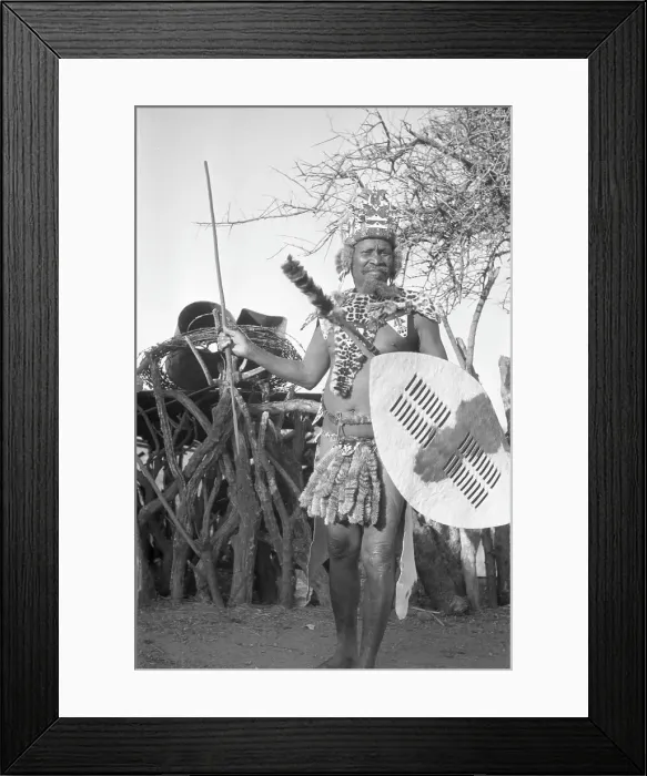 Framed Print : Zulu village: with villagers Framed Print : Zulu village: with villagers