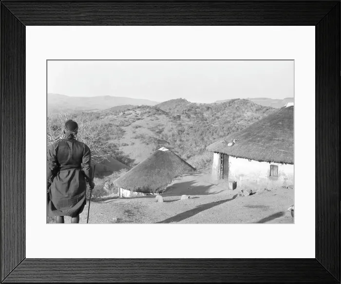 Framed Print : Zulu village: with villagers Framed Print : Zulu village: with villagers