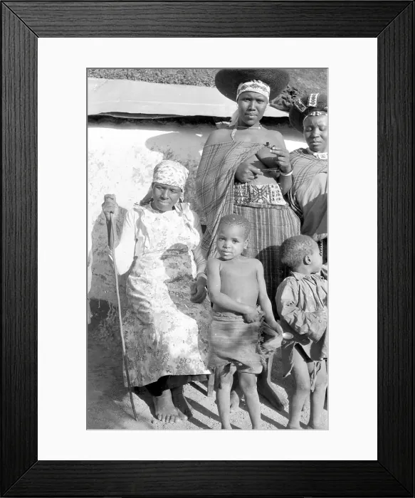 Framed Print : Zulu village: with villagers Framed Print : Zulu village: with villagers