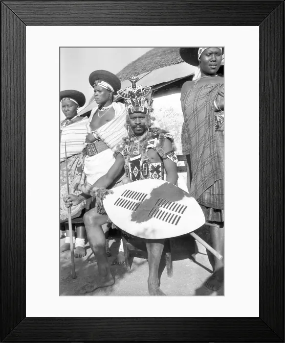 Framed Print : Zulu village: with villagers Framed Print : Zulu village: with villagers
