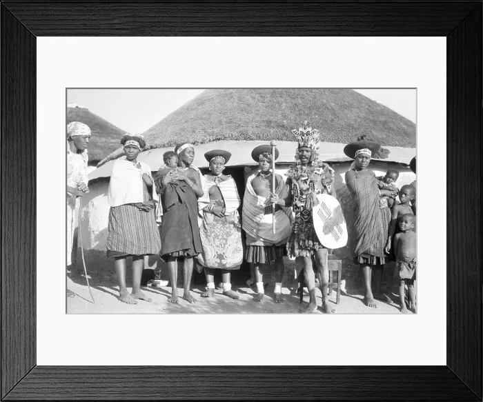 Framed Print : Zulu village: with villagers Framed Print : Zulu village: with villagers