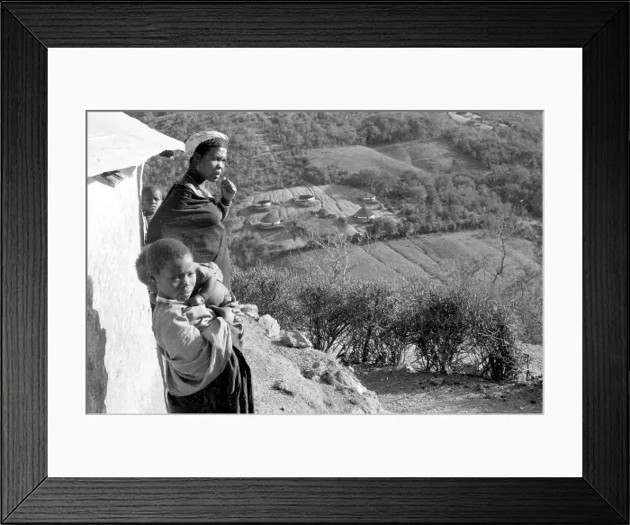 Framed Print : Zulu village: with villagers Framed Print : Zulu village: with villagers