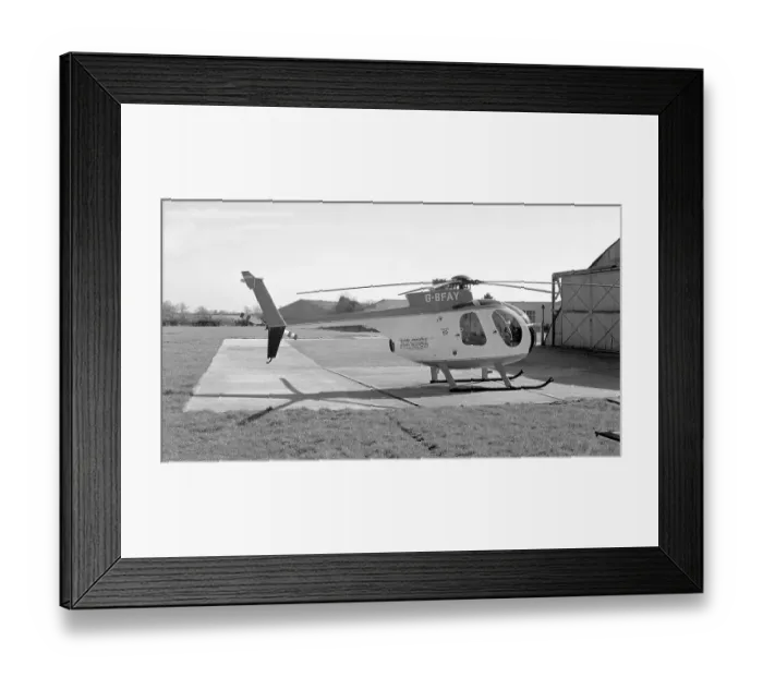 Framed Print : Hughes 369D G-BFAY Framed Print : Hughes 369D G-BFAY