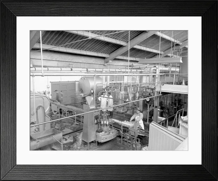 Framed Print : Milk Production in the 1960s: Bottling plant Framed Print : Milk Production in the 1960s: Bottling plant