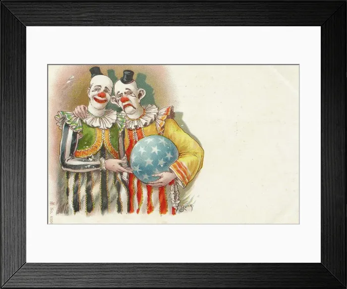 Framed Print : Clowns with ball Framed Print : Clowns with ball