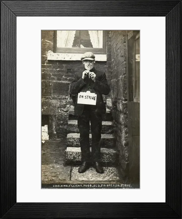 Framed Print : A Poor old Lancashire Spinner on Strike Framed Print : A Poor old Lancashire Spinner on Strike
