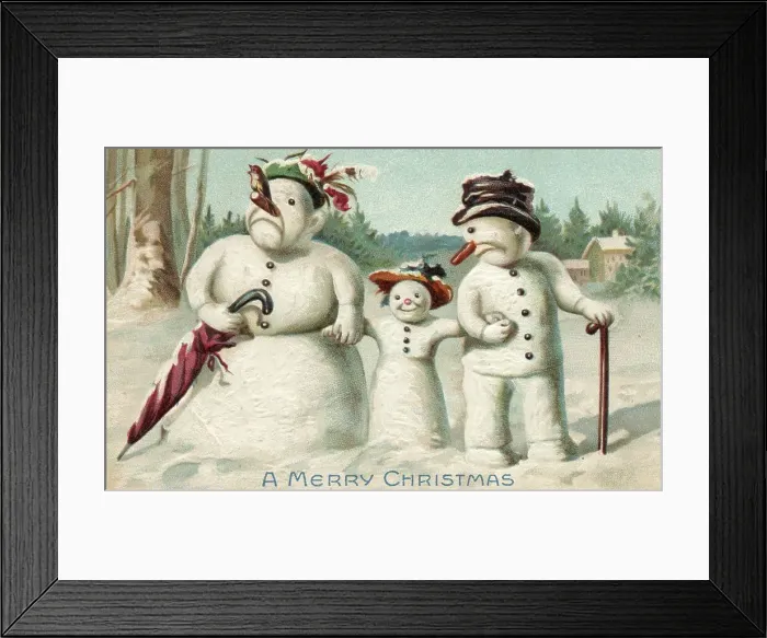 Framed Print : The Snowman family Framed Print : The Snowman family