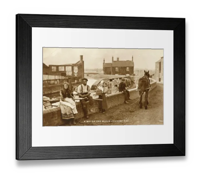 Framed Print : A Black Country canal family Framed Print : A Black Country canal family