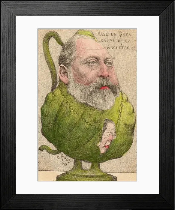Framed Print : King Edward VII and Chamberlain as a stone vase Framed Print : King Edward VII and Chamberlain as a stone vase