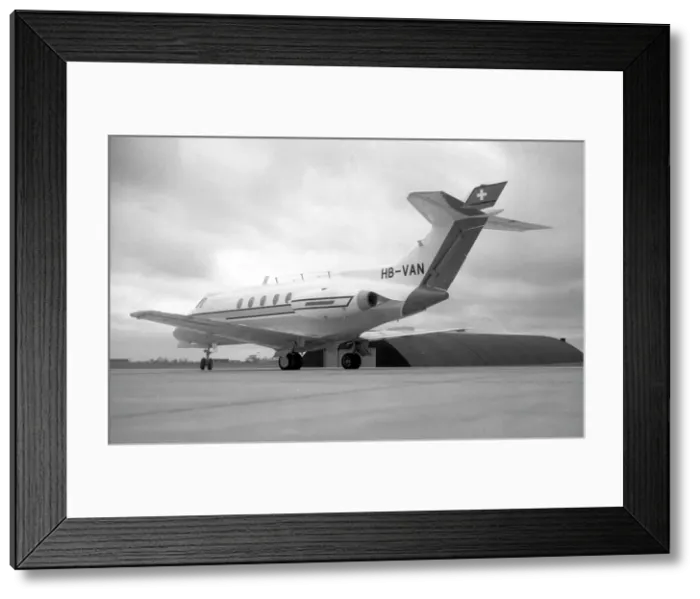 Framed Print : Hawker Siddeley HS. 125 Series 1B HB-VAN Framed Print : Hawker Siddeley HS. 125 Series 1B HB-VAN