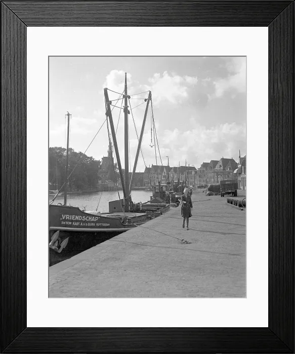 Framed Print : Canals. Boats and streets in Holland Framed Print : Canals. Boats and streets in Holland