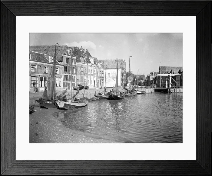 Framed Print : Canals. Boats and streets in Holland Framed Print : Canals. Boats and streets in Holland