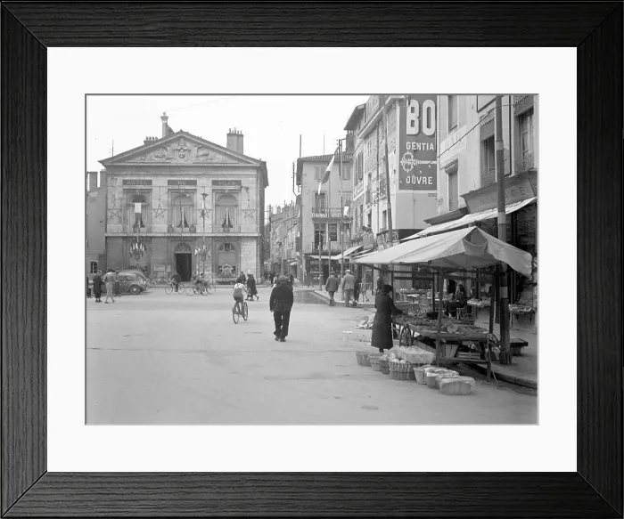 Framed Print : Unknown French town square Framed Print : Unknown French town square