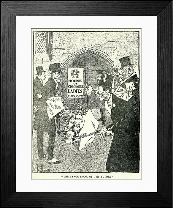 Framed Print : Cartoon, The Stage Door of the Future Framed Print : Cartoon, The Stage Door of the Future