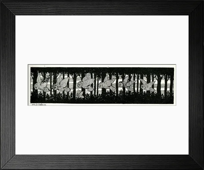 Framed Print : Owls by Louis Wain Framed Print : Owls by Louis Wain