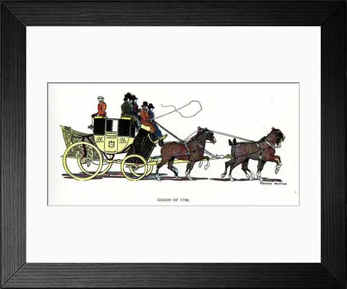 Framed Print : Coach of 1790 by Edward Penfield Framed Print : Coach of 1790 by Edward Penfield