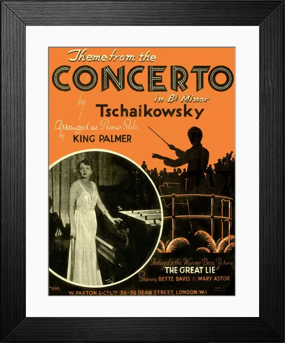 Framed Print : Music cover, Theme from Tchaikovsky Concerto Framed Print : Music cover, Theme from Tchaikovsky Concerto