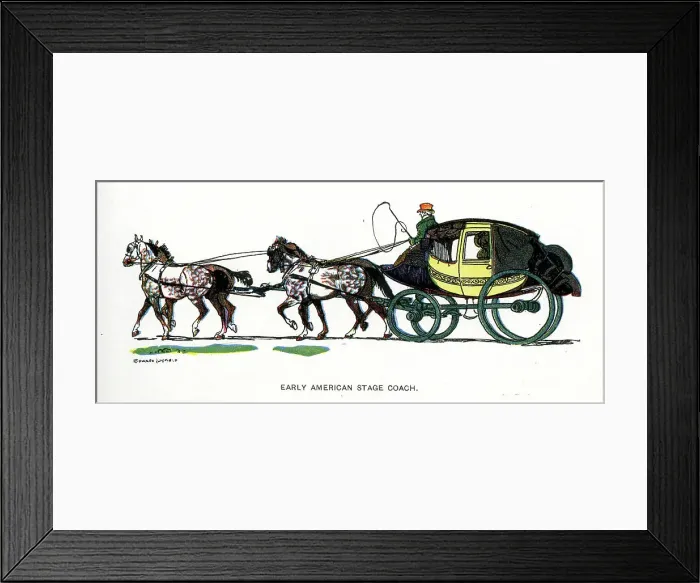 Framed Print : Early American stage coach Framed Print : Early American stage coach