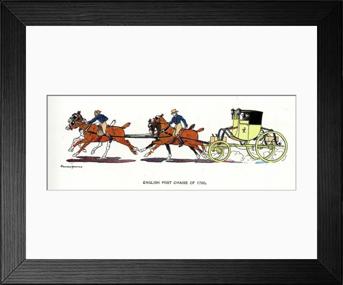 Framed Print : English Post Chaise of 1780 by Edward Penfield Framed Print : English Post Chaise of 1780 by Edward Penfield