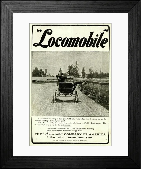 Framed Print : Advert for The Locomobile Company of America Framed Print : Advert for The Locomobile Company of America